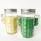 Customize Candles Cactus, Cactus Shape Glass Candle