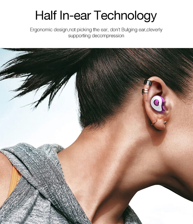 2019 New Arrivals Mini BT 5.0 TWS Wireless Earbuds Half In-ear Headphones with Charging Box - ANKUX.COM