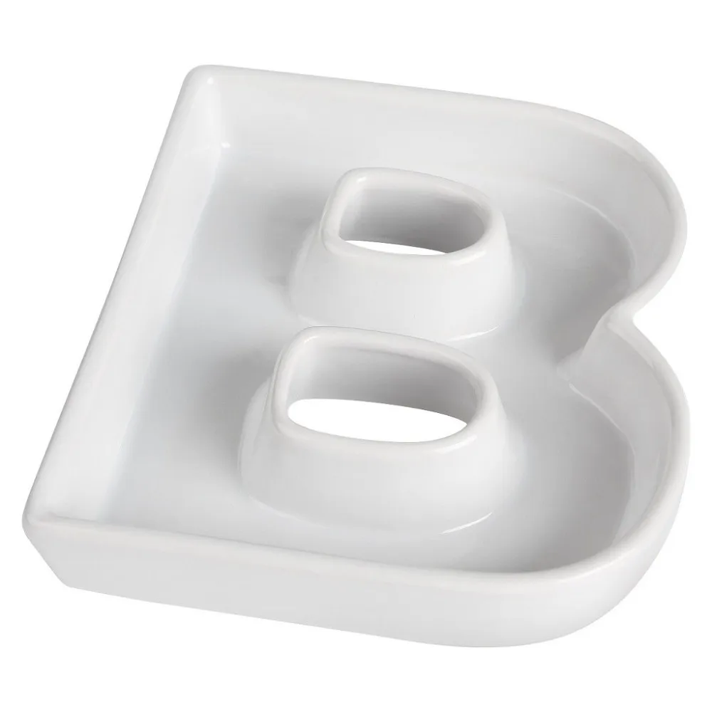 B shape ceramic letter dishes