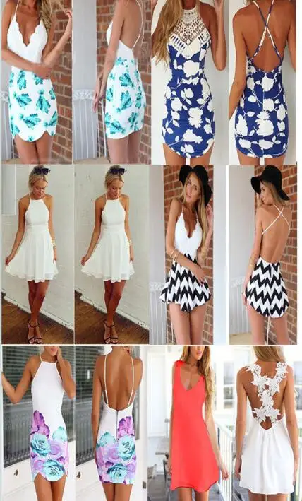 onen 2017 sleeveless printed summer women dresses