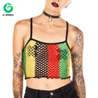 Custom women's t shirt fishnet cami crop top plain