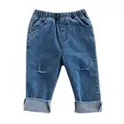 2681/Hot sale new design fashion hole jeans pants for kids