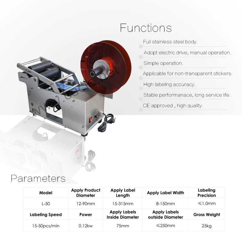 gum water round bottle labeling machine