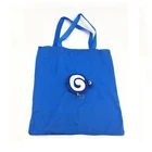 190T polyester folding shopping tote bag with zipper
