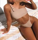 Custom 2019 BLACK One Shoulder Swimsuit Brazilian Swimwear Sexy Nude Bikini