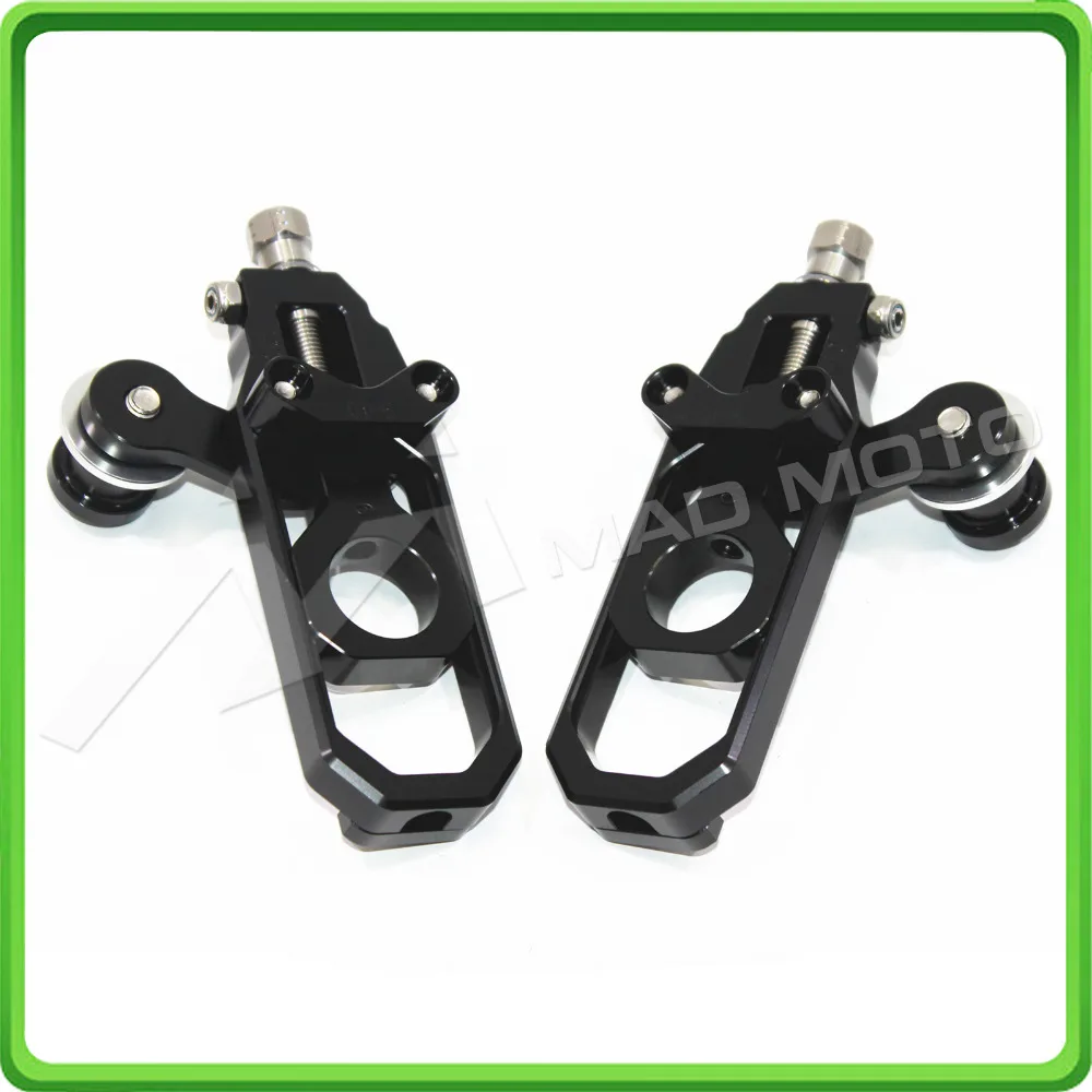 Motorcycle Chain Tensioner Adjuster with paddock bobbins fit for HONDA CBR 1000 RR CBR1000RR 2004 2005 2006 2007 Black (5)