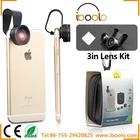 Iboolo brand full screen 180 degree fisheye 0.67x wide angle macro lens kit for smartphone