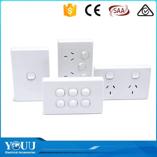 YOUU 2016 SAA High Quality Australia Plastic Plate Wall Switch Socket General Power Outlet Powerpoint GPO