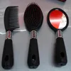 fashion 3pc beautiful plastics comb&hairbrush&mirror set 223c