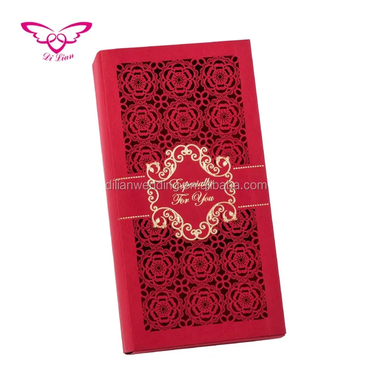 hot sale nice laser cut lace flower paper wedding box wedding