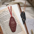 creative door plate leather bookmark book custom bookmarks