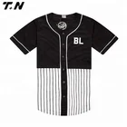 Custom sublimation pinstripe baseball jersey tee shirts wholesale