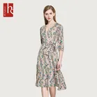 2019 Designer Style Floral Printed Ladies Polyester Casual Elegant Dress