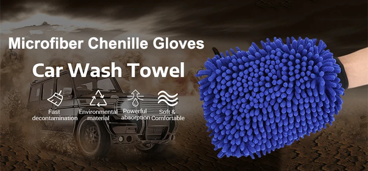 Car washing glove home cleaning mitt car care detailing mitts microfiber chenille gloves