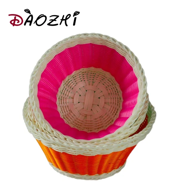 plastic fruit wicker tray waterproof basket for food fruit with