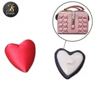 Fabric covered heart shape buttons plastic shank button for bag