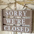 Auspicious Wooden Letters and wooden signs in shops, bars, restaurants
