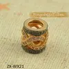 925 Sterling Silver 18k Gold Plated Charm Crystal Silver Spacer Bead Biagi Chamilia Big Hole Bead European Bracelets