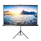 100 inch 16:9 format portable black tripod projector screen