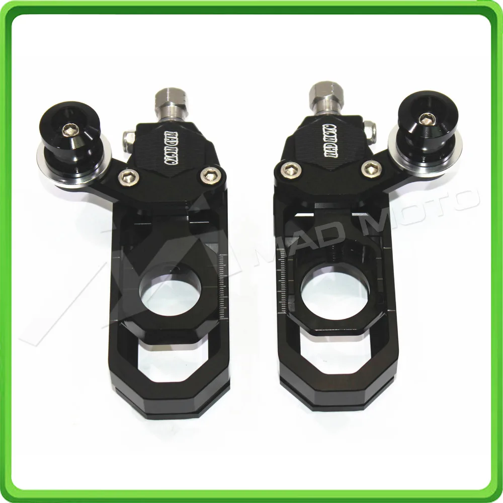 Motorcycle Chain Tensioner Adjuster with bobbins kit for Yamaha R6 YZF-R6 2006 2007 2008 2009 2010 2011 2012 Black (1)