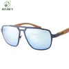 2019 fashion light weight luxury titanium alloy mixed natural wood sunglasses mirror UV400 lenses glasses for youngth