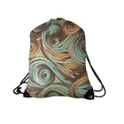 Qetesh Folding Shopping Small Drawstring Backpack Bag