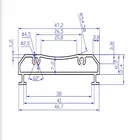 38mm Aluminum Extrusion Profiles Headrail 0.347kg/m/M Type"D" Roller Blinds Clutch Components