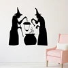 Halloween Theme Two Witches Window Wall Sticker Halloween Party Decoration Home Favors 5 pcs