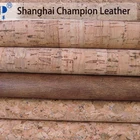 PVC Artificial Natural Cork Leather Fabric For Lady Leather Shoe
