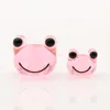 Pink animal cartoon frog pair glass murano animal shaped beads