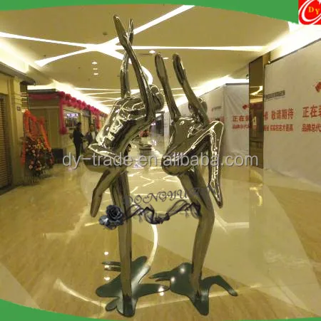 stainless steel figure sculpture/ metal sculpture for indoor decoration