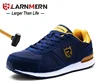 LARNMERN Men Steel Toe Brand safety Shoes Lightweight Breathable Anti-smashing Reflective Protective Work Italian Safety Shoes