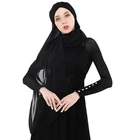 Instant Hijab Scarf 2019 Fashionable Customize Cross Chiffon Solid Color Scarves Shawls