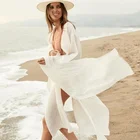 white beach kimono dress sarong 1 piece swim coverup