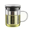 Tea Shop Hot Selling Customized Logo Cup Borosilicate Glass Tea Infuser Cup For Loose Leaf Tea