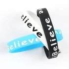 Silicone Engraved Bracelet Athlete Wristband Fashion Custom Logo Or Faith Creed Engraved with Belief Silicone Bracelet