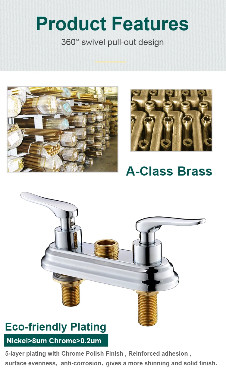 Kaiping faucet manufacturer supply 2 handle deck mount kitchen faucet