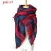 tartan with winter embroidered women knit shawl fashion stoles and scarf from factory