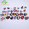 Factory Directly Made Country Flag Brooches Red Heart Shaped Flags Lapel Pins
