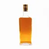 Crystal flint side embossed logo brandy spirits whisky wisky bottle 750ml