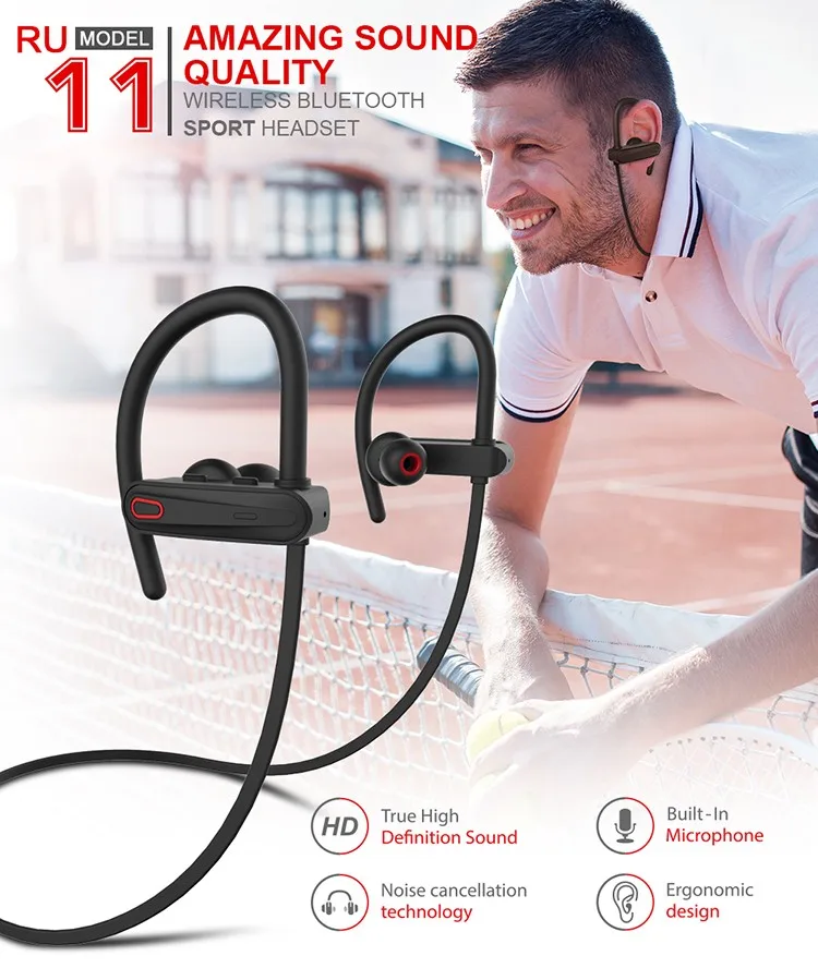 Newly design RU11 light weight headphones fones de ouvido wireless sweatproof earphones with MIC cheap casque - ANKUX.COM