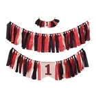 Plaid banner cake topper accessories birthday decorations favor supplies Baby Shower Party