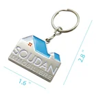 Custom shaped key chain tourist souvenir silver sublimation metal keychain house