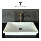 Wash Basin Onyx Rectangular Wash Basin White Onyx Bathroom Single Vessel Sink