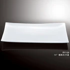 New product hotel&restaurant plain white ceramic crockery rake angle rectangular porcelain dinner plates