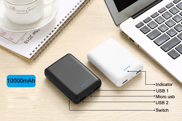 Small Super Slim 10000mAh Power Bank Portable Charger External Battery - ANKUX.COM
