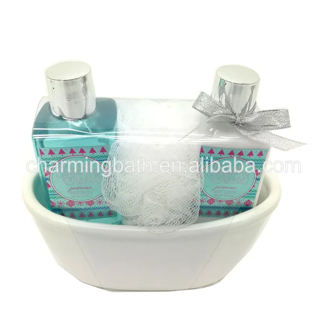 perfume jasmine shower gel body lotion bath and body care set in