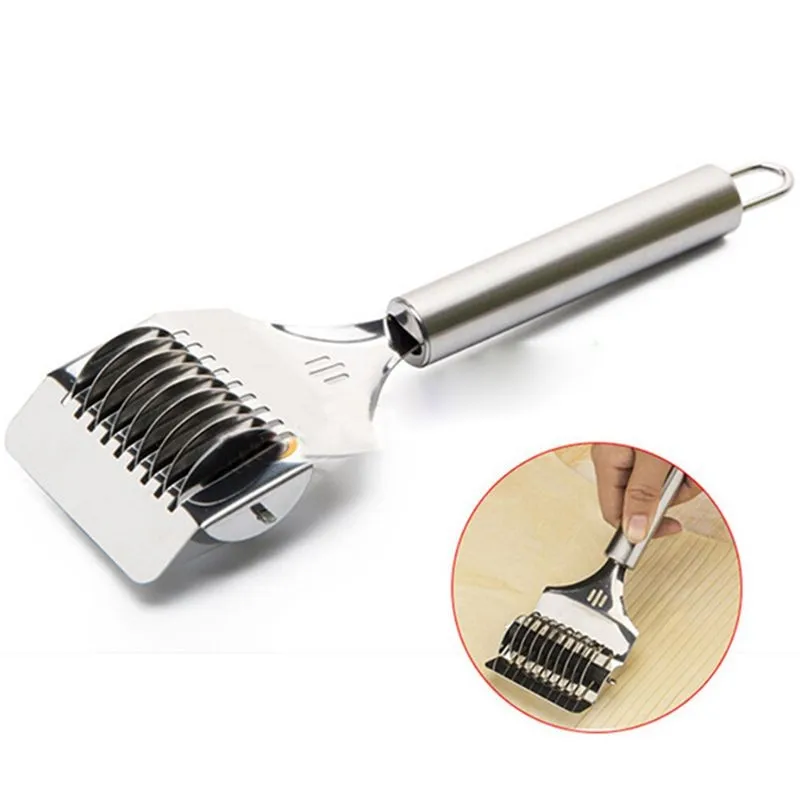 Stainless Steel Noodle Lattice Roller Cutter Dough Cutter Pasta Spaghetti,New Portable Kitchen High Grade Maker Cooking Tools