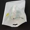 White translucent BOPP pearl film small ziplock bag,film plastic pouch with front clear zipper