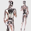 abstract silver chrome women sexy nude painting full female mannequin